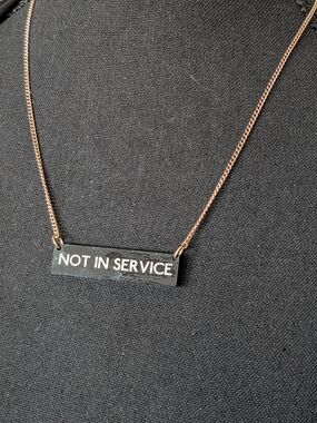 NOT IN SERVICE Black Bar Pendant Necklace - Women Jewelry